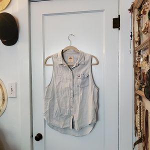 American Eagle Button Down Chambray Tank